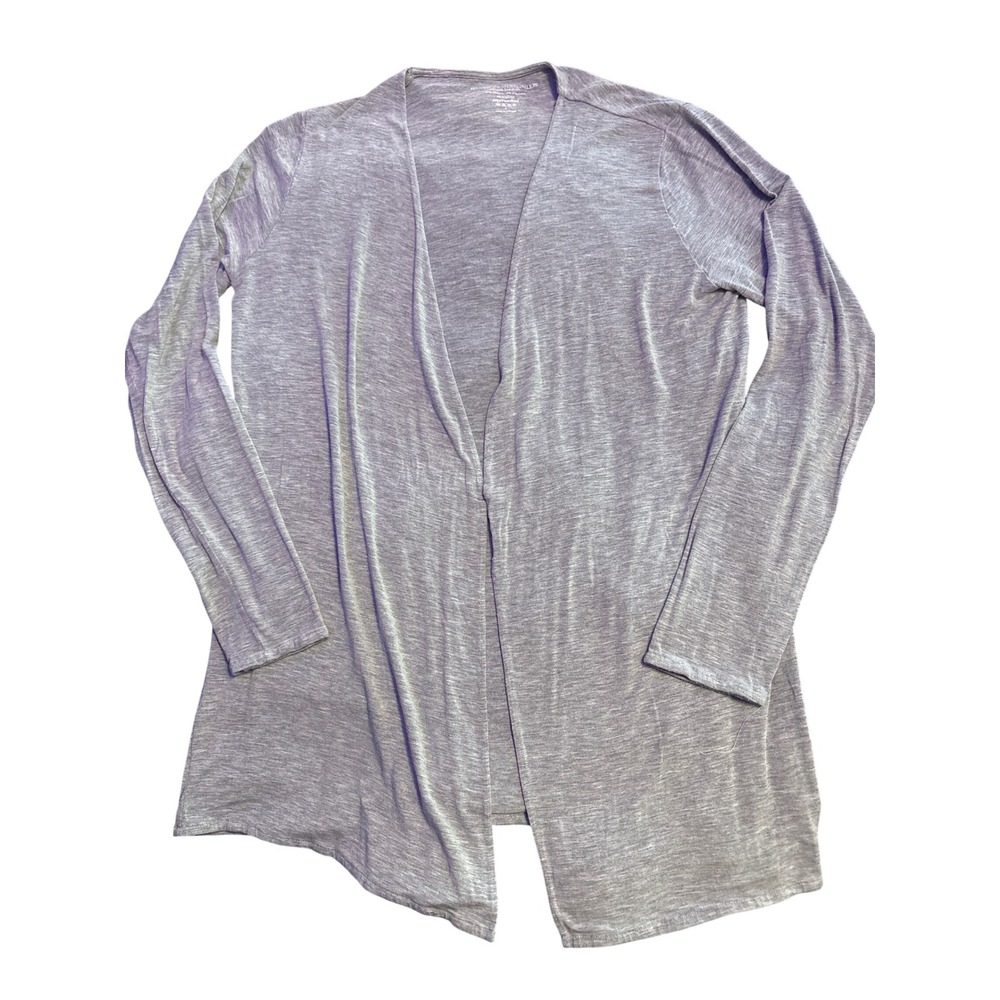 Majestic Filatures Soft Touch Gray Viscose Open Front Cardigan Portugal Size 4